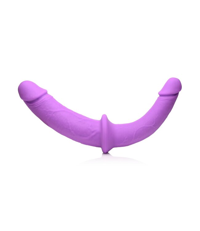 XR Brands Strap U - Dubbele Dildo Met Harnas - Paars