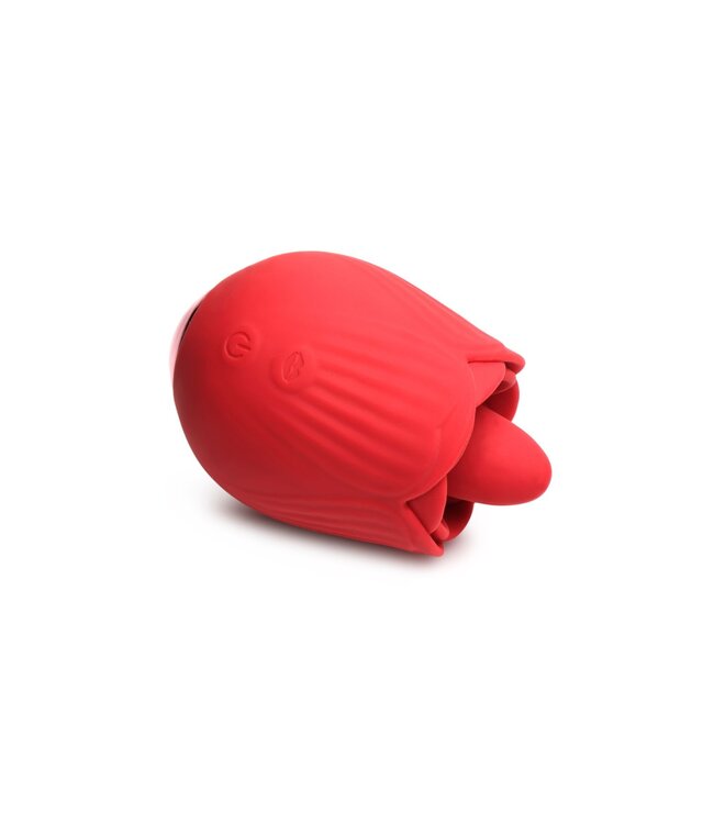 XR Brands BLOOMGASM - French Rose Lik- en Vibratiestimulator - Rood