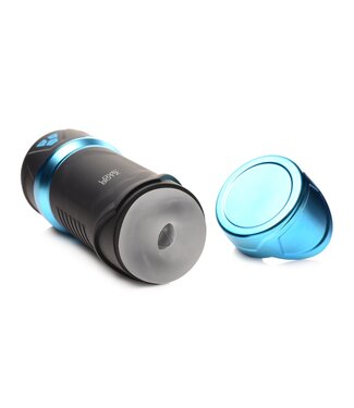 XR Brands THE MILKER - Intense Masturbator Zuig- en Vibratiefunctie - Zwart/Blauw