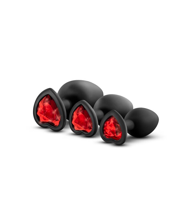 Blush Blush - Luxe Bling Plugs Trainingskit Zwart met Rode Edelstenen