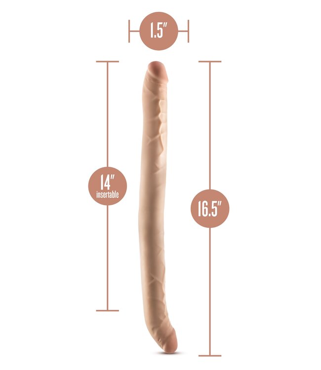 Dr Skin Dr. Skin – Plus 35,5 cm Buigzame Dubbele Dildo – Beige