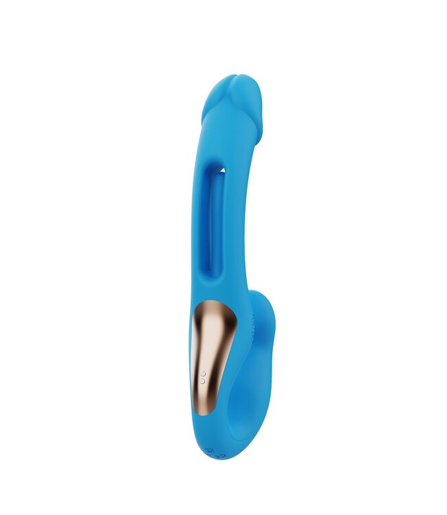 HoneyPlayBox HoneyPlayBox - Harmony Duo App-bestuurde Strapless Strap-on - Blauw
