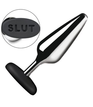 XR Brands XR Brands - Butt Slut Metalen & Siliconen Butt Plug - Zilver