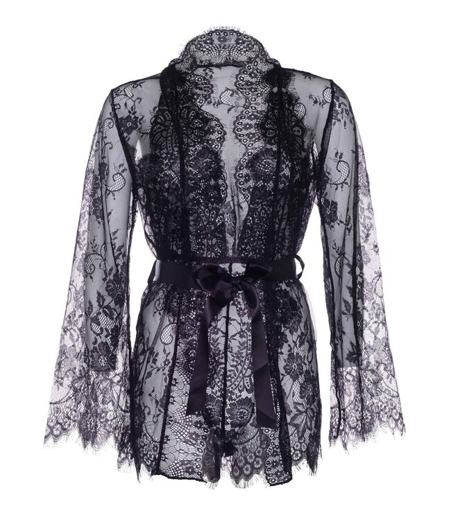 Leg Avenue Set Kanten Body & Kimono Cosmeta - Zwart