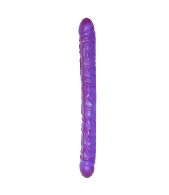 Doc Johnson Crystal Jellies Double Dong - Paars