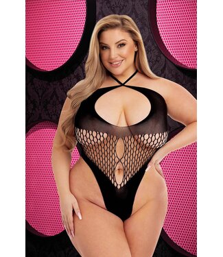 Lapdance LAPDANCE FISHNET HALTER BODYSUIT BLACK, QS