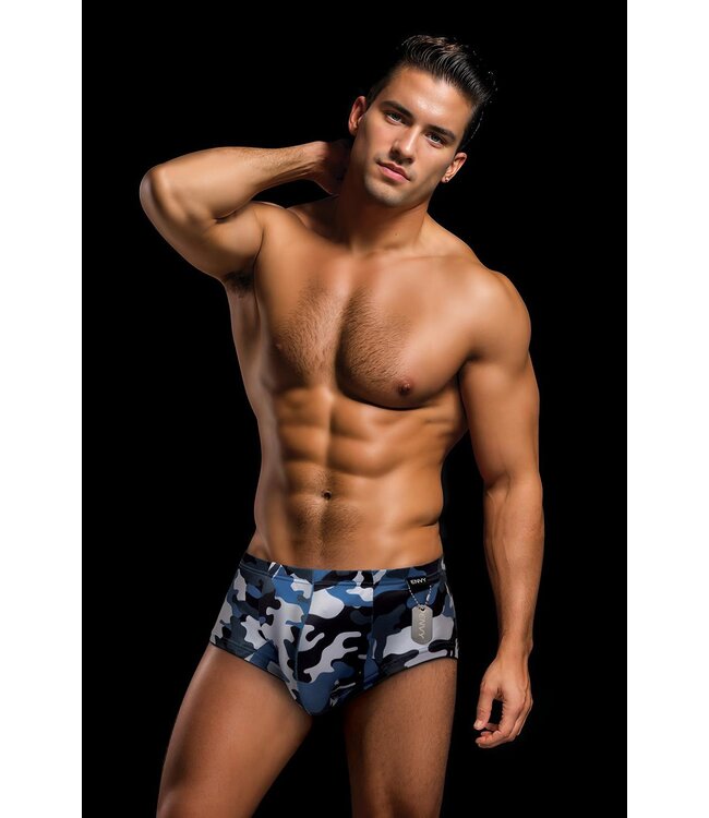 Envy Menswear ENVY CAMO TRUNKS WITH DOG TAG NAVY, M/L