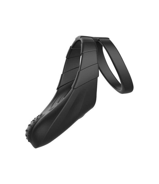 Forto FORTO F-48 VIBRATING PERINEUM DOUBLE C-RING BLACK