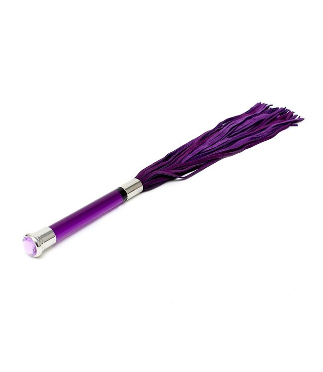 Rimba Rimba - Suede Flogger with glass handle and crystal