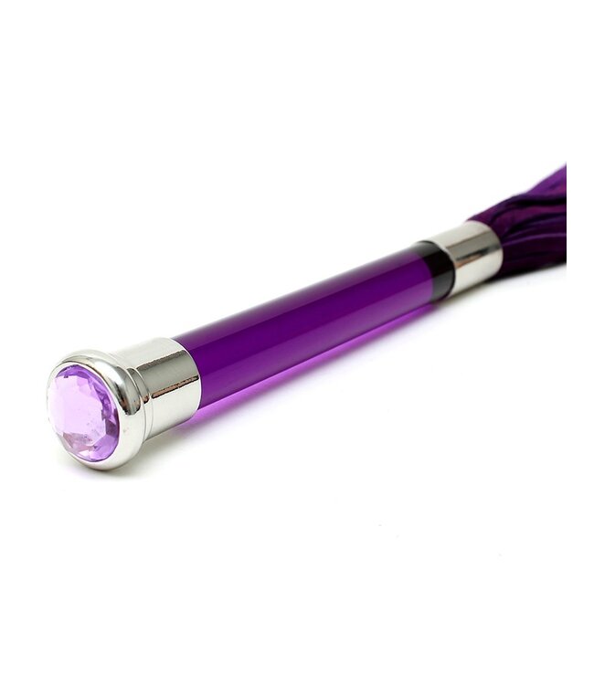 Rimba Rimba - Suede Flogger with glass handle and crystal