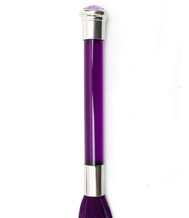 Rimba Rimba - Suede Flogger with glass handle and crystal