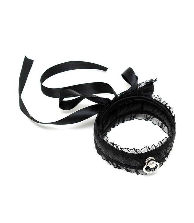 Rimba Rimba Bondage Play - Satijn Look Kraag - One Size - Zwart