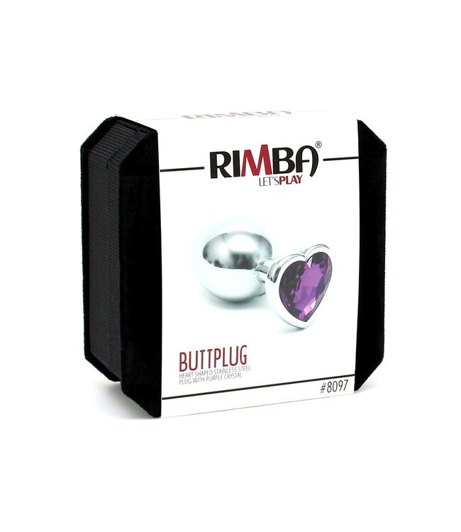 Rimba Rimba - Buttplug KLEIN met kristal in Hartvorm (unisex)