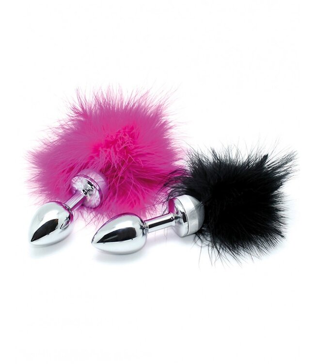 Rimba Rimba - Buttplug KLEIN met roze veren (unisex)