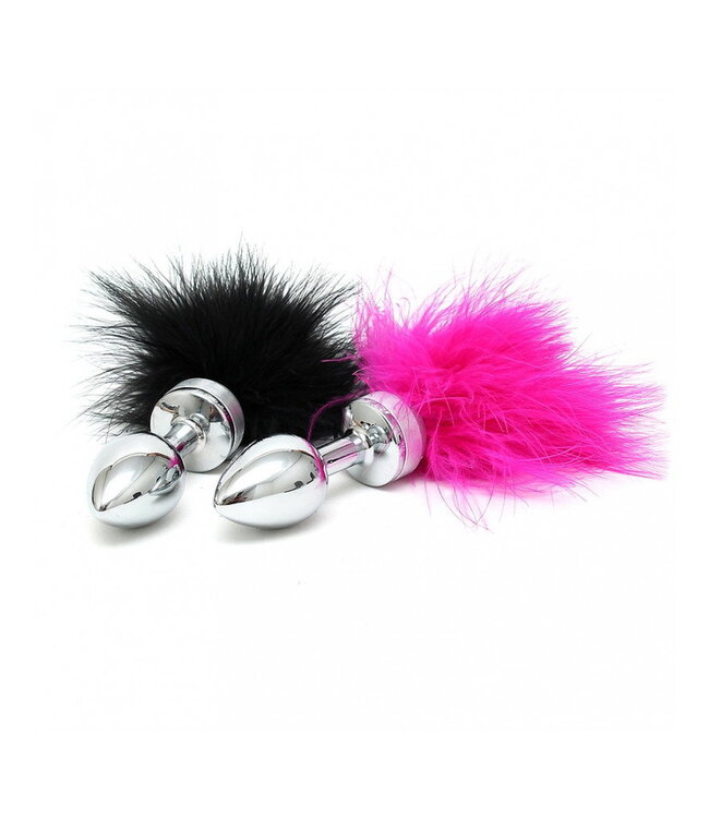 Rimba Rimba - Buttplug KLEIN met roze veren (unisex)