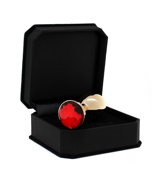 Rimba Rimba - Gouden Buttplug KLEIN met kristal, massief  (unisex)