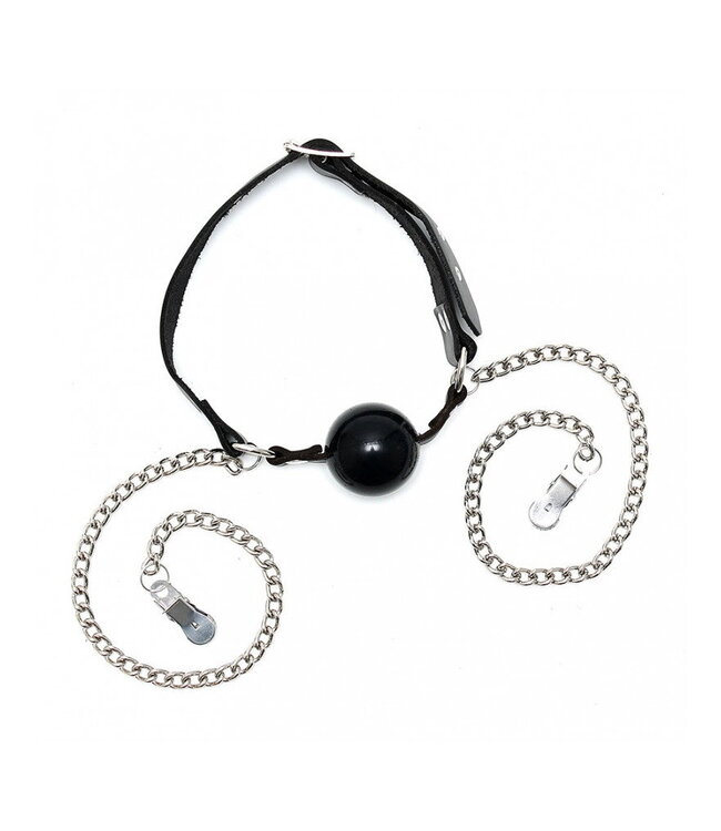 Rimba Rimba - Mondknevel met silicone bal en tepelklemmen