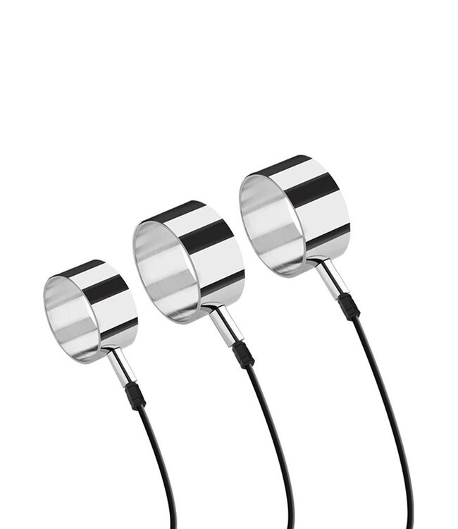 Rimba Rimba Electro Sex Aluminium Cock ringen,  uni-polair, 3 st.