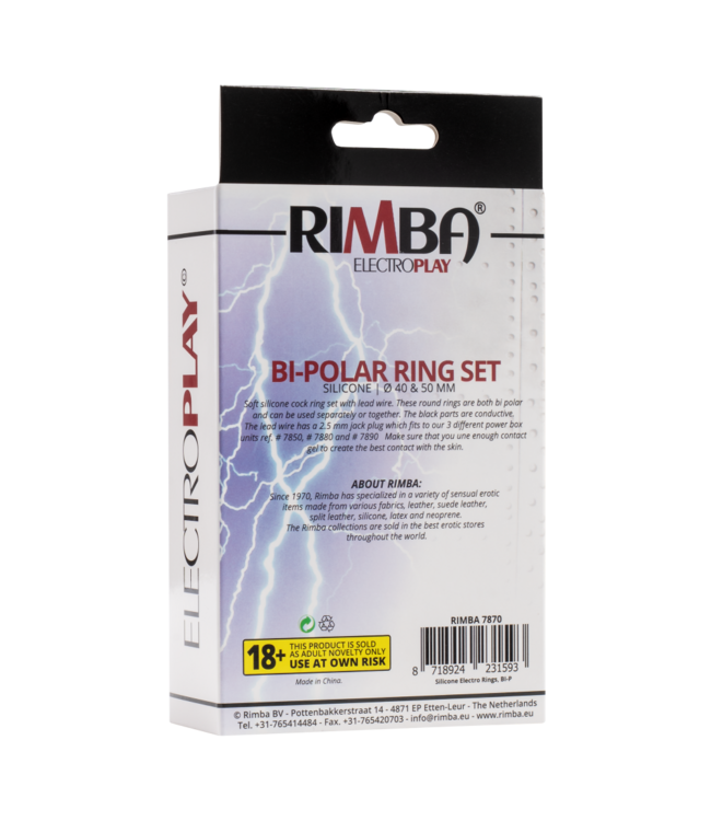 Rimba Rimba Electro Sex Siliconen Cock Ringen, bi polair. Rond model