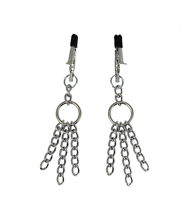 Rimba Rimba - Tepelklemmen met ketting franjes  (per paar)