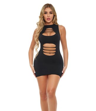 Pink Lipstick Lingerie CAN'T COMMIT DRESS BLACK, OS