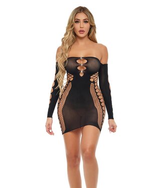 Pink Lipstick Lingerie DIAMOND DRIPPIN DRESS BLACK, OS