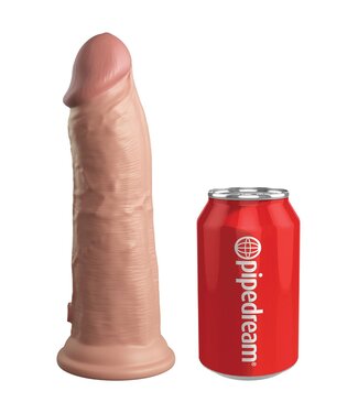 Pipedream KING COCK ELITE 8 INCH DUAL DENSITY VIBRATING SILICONE COCK LIGHT