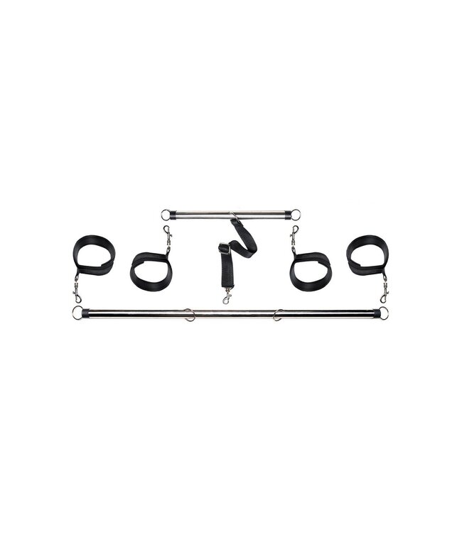 Pipedream FETISH FANTASY SERIES SPREAD 'EM BAR AND CUFF SET SILVER
