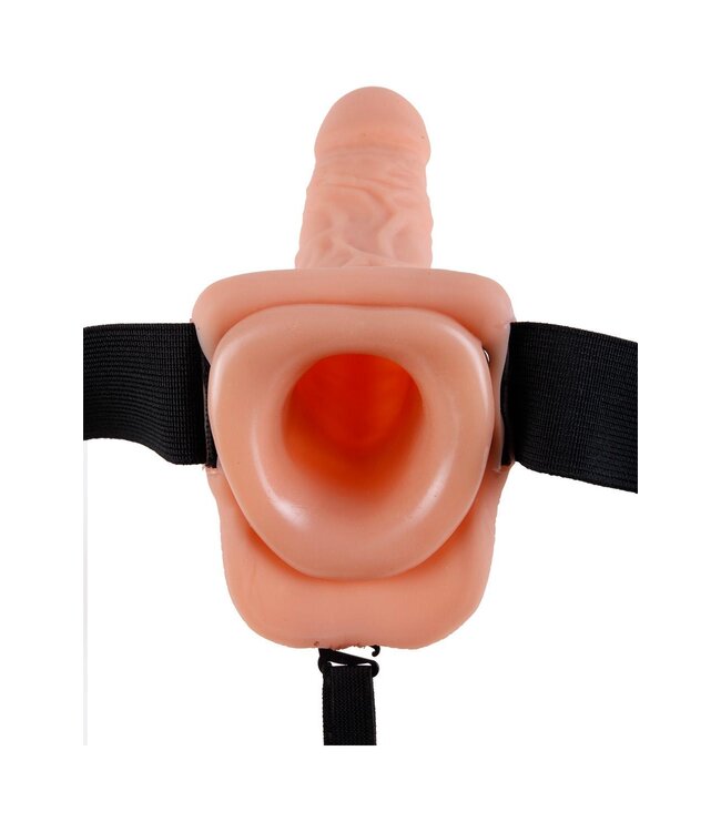 Pipedream FETISH FANTASY SERIES 7 INCH VIBRATING HOLLOW STRAP-ON WITH BALLS LIGHT