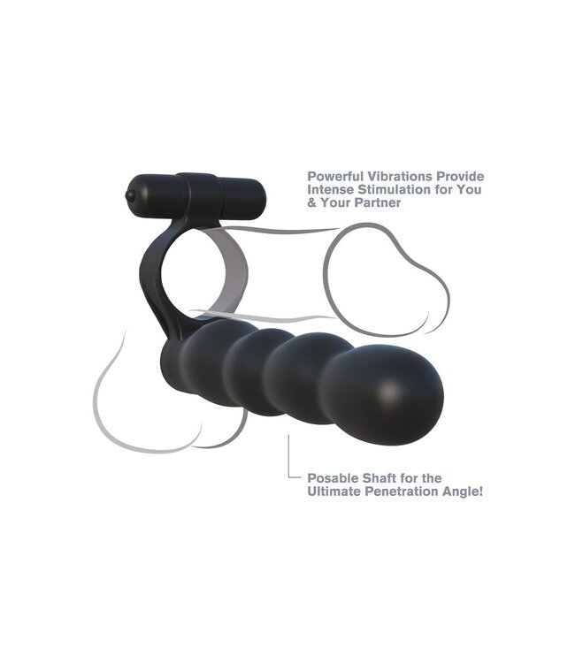 Pipedream FANTASY C-RINGZ POSABLE PARTNER DOUBLE PENETRATOR BLACK