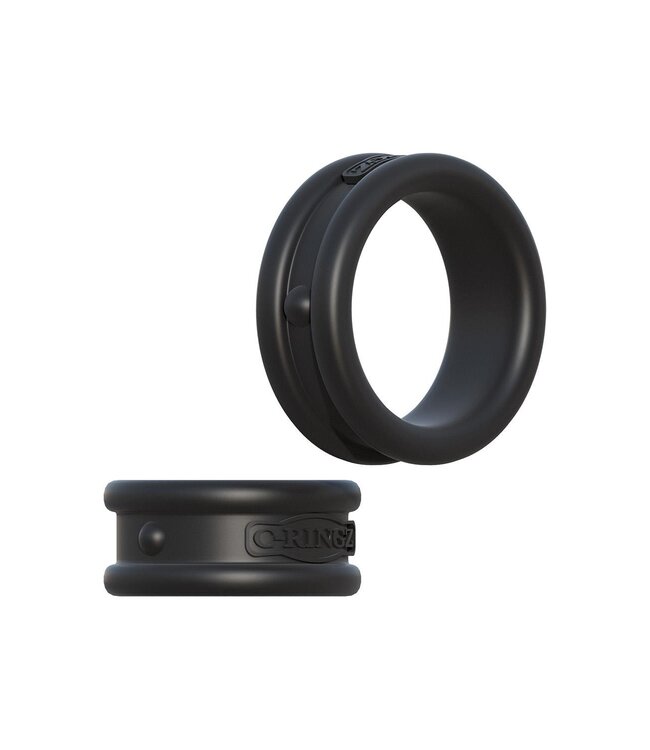 Pipedream FANTASY C-RINGZ MAX-WIDTH SILICONE RINGS BLACK