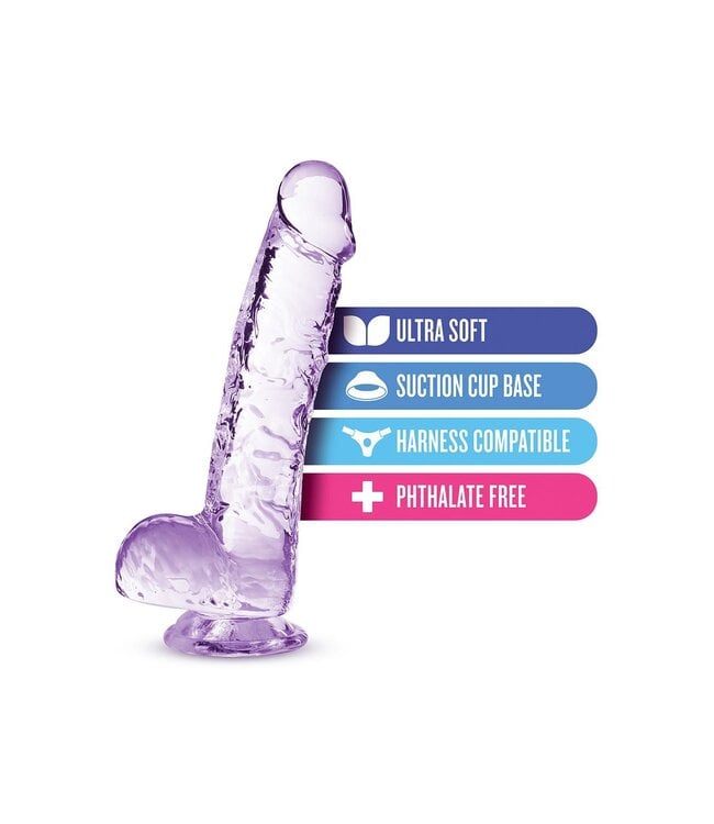 Blush NATURALLY YOURS  6 INCH CRYSTALLINE DILDO  AMETHYST