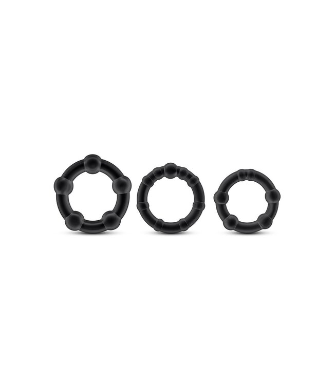 Blush STAY HARD BEADED COCKRINGS BLACK
