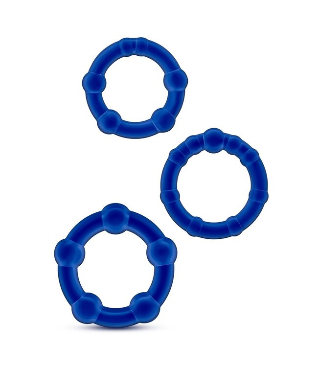 Blush STAY HARD BEADED COCKRINGS BLUE