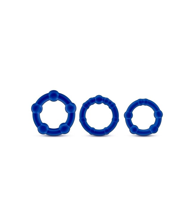 Blush STAY HARD BEADED COCKRINGS BLUE