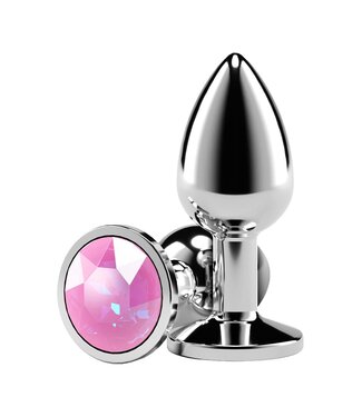 NS Novelties REAR ASSETS SILVER SMALL PINK GEM