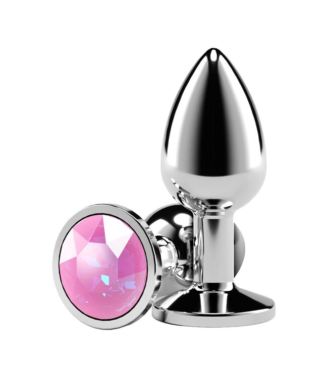 NS Novelties REAR ASSETS SILVER SMALL PINK GEM