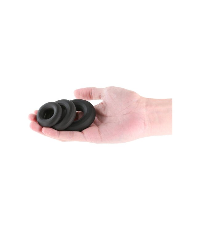 NS Novelties RENEGADE 3PC FIREMAN RINGS BLACK