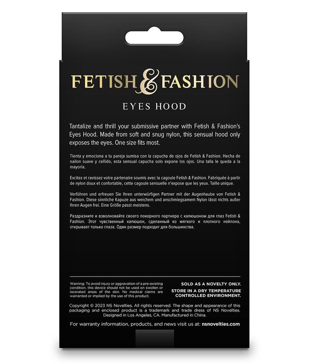 NS Novelties FETISH & FASHION EYES HOOD WHITE