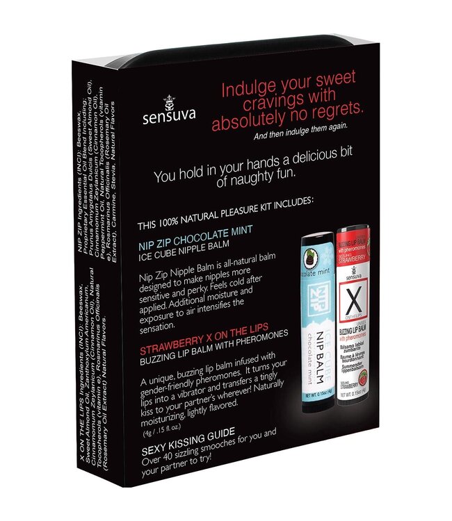 Sensuva SENSUVA LIPS AND NIPS PLEASURE KIT CHOCOLATE NIP ZIP AND LTD EDITION CHOCOLATE STRAWBERRY XBALM