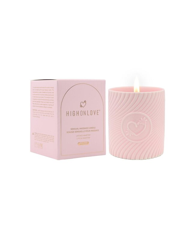 HighOnLove HIGH ON LOVE PINK MASSAGE CANDLE LITCHI MARTINI 220ML