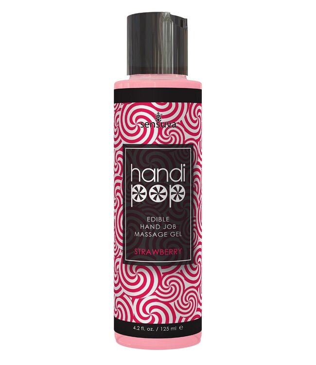 Sensuva SENSUVA HANDIPOP EDIBLE MASSAGE GEL STRAWBERRY 125ML