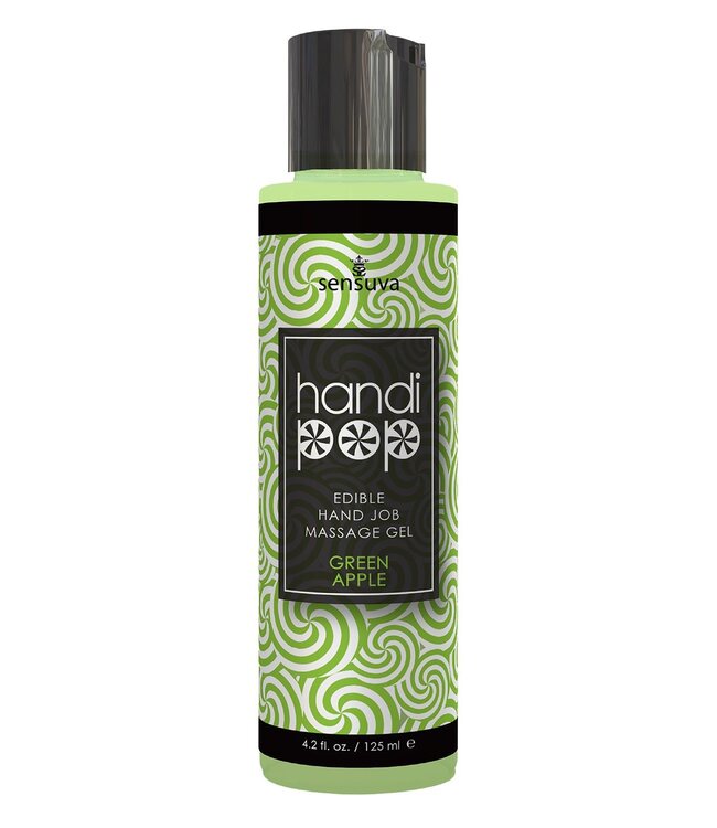 Sensuva SENSUVA HANDIPOP EDIBLE MASSAGE GEL GREEN APPLE 125ML