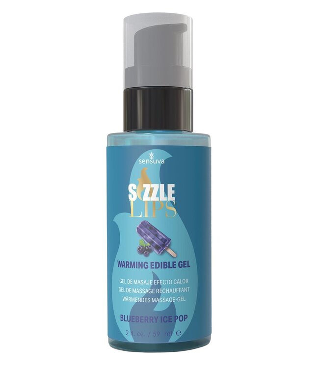 Sensuva SENSUVA SIZZLE LIPS WARMING GEL BLUEBERRY ICE POP 59ML