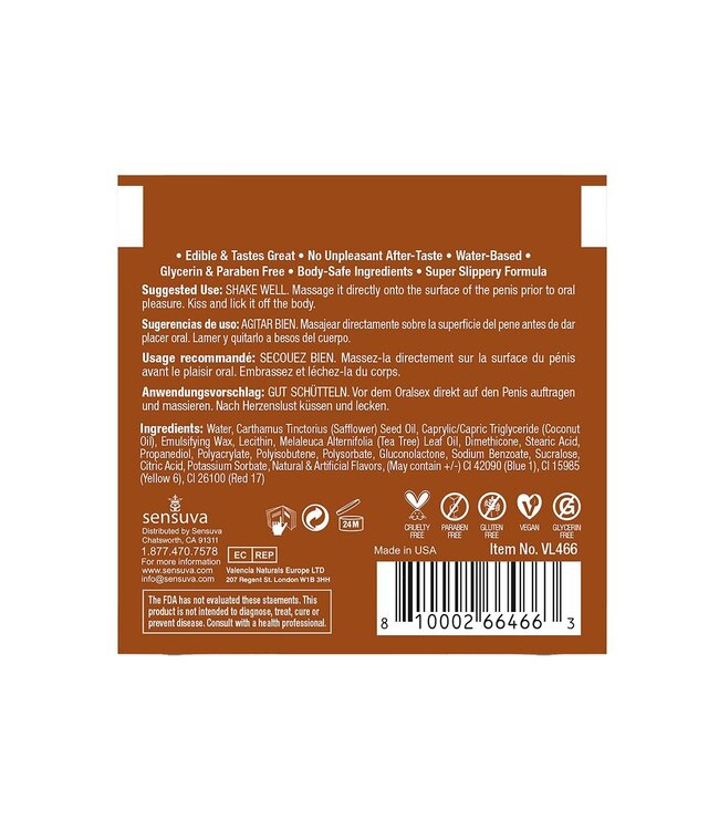 Sensuva SENSUVA LIC-O-LICIOUS ORAL DELIGHT CREAM SALTED CARAMEL 6 ML