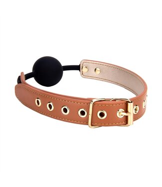 Dreamtoys BLAZE ELITE BALL GAG COGNAC VEGAN LEATHER