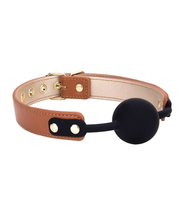 Dreamtoys BLAZE ELITE BALL GAG COGNAC VEGAN LEATHER