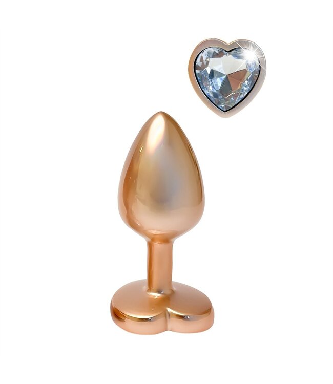 Dreamtoys GLEAMING LOVE PEARL GOLD PLUG SMALL