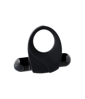 Dreamtoys RAMROD VIBRATING COCKRING WITH BIG BULLET BLACK