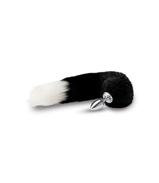 Whipsmart WHIPSMART 2,5 INCH METAL PLUG WITH 14 INCH BLACK INDIGO FOX TAIL